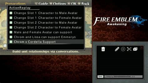 This is basically a port of my old AR codes thrown in with some other fun codes. . Fire emblem awakening cheats